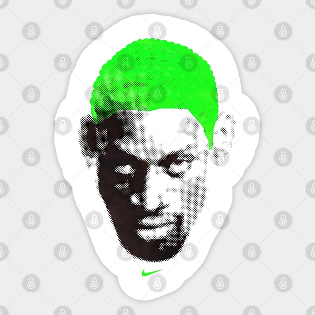 Dennis Rodman - Rodzilla - The Worm Sticker by nicklower